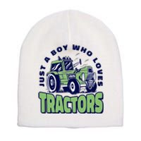 Just A Boy Who Loves Tractors Short Acrylic Beanie