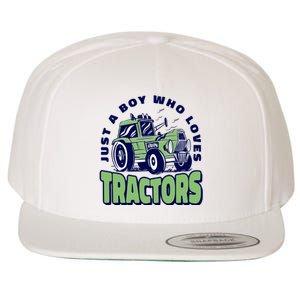 Just A Boy Who Loves Tractors Wool Snapback Cap