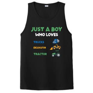 Just A Boy Who Loves Trucks Excavators Tractors Vehicle PosiCharge Competitor Tank