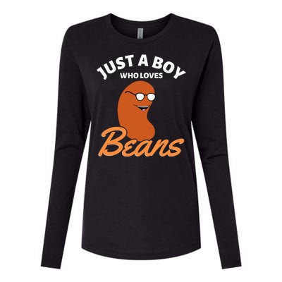 Just A Boy Who Loves Baked Beans Womens Cotton Relaxed Long Sleeve T-Shirt