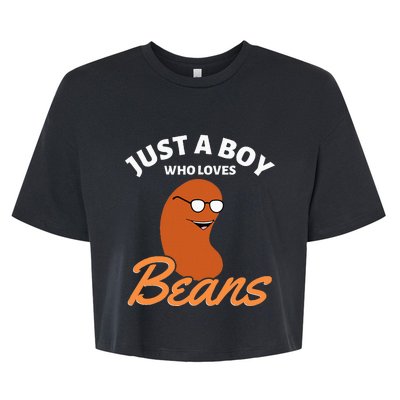 Just A Boy Who Loves Baked Beans Bella+Canvas Jersey Crop Tee