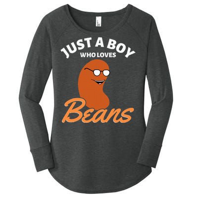 Just A Boy Who Loves Baked Beans Women's Perfect Tri Tunic Long Sleeve Shirt