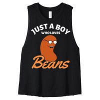 Just A Boy Who Loves Baked Beans Women's Racerback Cropped Tank