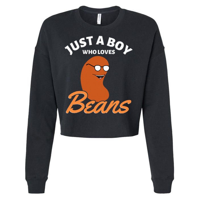 Just A Boy Who Loves Baked Beans Cropped Pullover Crew