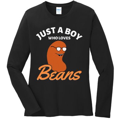 Just A Boy Who Loves Baked Beans Ladies Long Sleeve Shirt