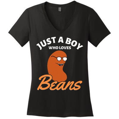 Just A Boy Who Loves Baked Beans Women's V-Neck T-Shirt