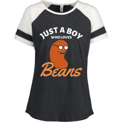 Just A Boy Who Loves Baked Beans Enza Ladies Jersey Colorblock Tee