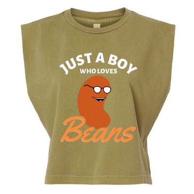 Just A Boy Who Loves Baked Beans Garment-Dyed Women's Muscle Tee