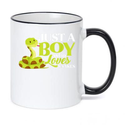 Just A Boy Who Loves Snakes Funny Gift For Snake Lover 11oz Black Color Changing Mug