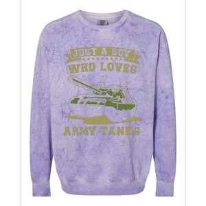 Just A Boy Who Loves Army Tanks Military WW2 Tanks Colorblast Crewneck Sweatshirt