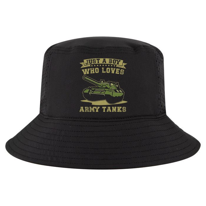 Just A Boy Who Loves Army Tanks Military WW2 Tanks Cool Comfort Performance Bucket Hat