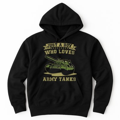 Just A Boy Who Loves Army Tanks Military WW2 Tanks Hoodie