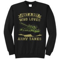 Just A Boy Who Loves Army Tanks Military WW2 Tanks Sweatshirt