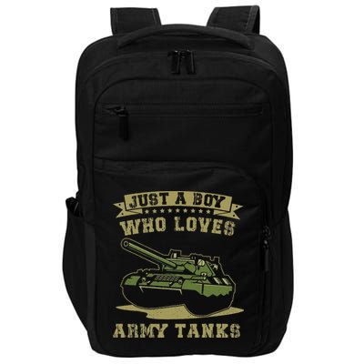 Just A Boy Who Loves Army Tanks Military WW2 Tanks Impact Tech Backpack