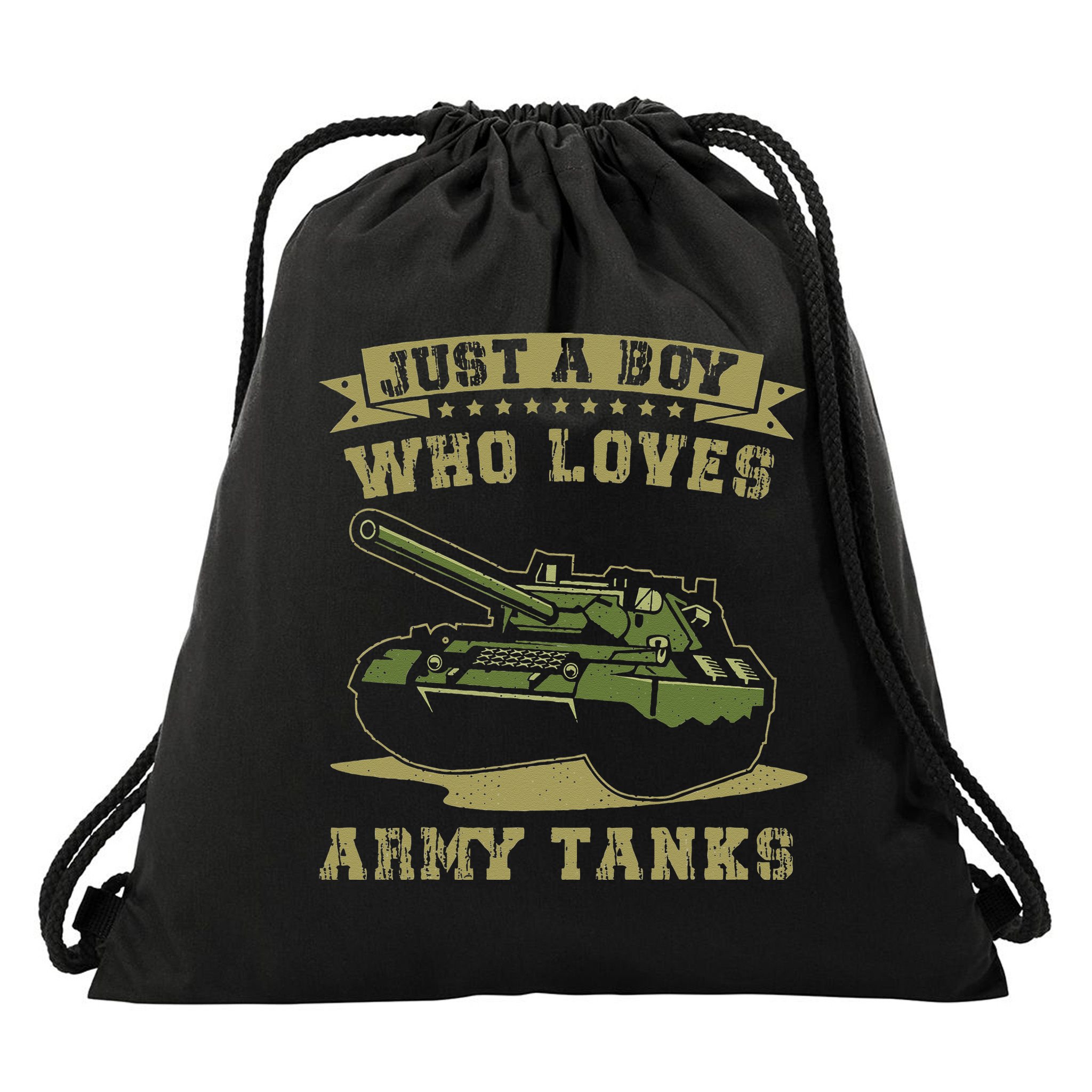 Just A Boy Who Loves Army Tanks Military WW2 Tanks Drawstring Bag