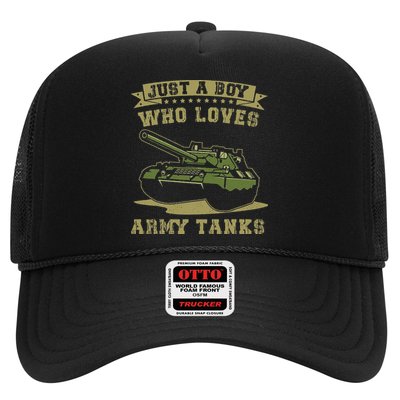 Just A Boy Who Loves Army Tanks Military WW2 Tanks Trucker Hat
