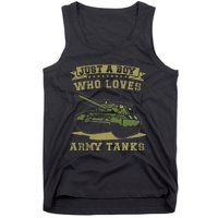 Just A Boy Who Loves Army Tanks Military WW2 Tanks Tank Top