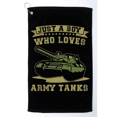 Just A Boy Who Loves Army Tanks Military WW2 Tanks Golf Towel