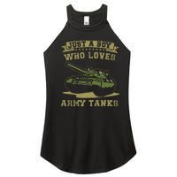 Just A Boy Who Loves Army Tanks Military WW2 Tanks Women's Perfect Tri Rocker Tank