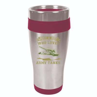 Just A Boy Who Loves Army Tanks Military WW2 Tanks 16oz Travel Tumbler