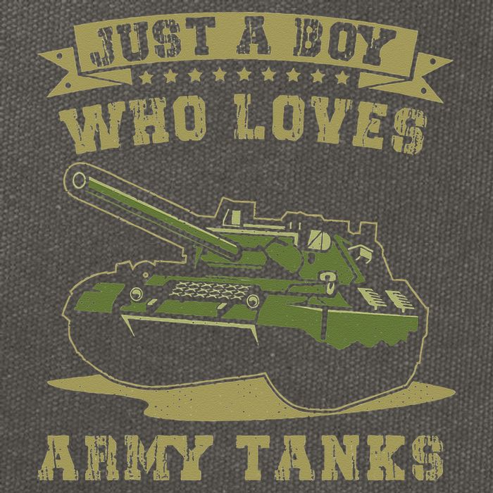 Just A Boy Who Loves Army Tanks Military WW2 Tanks Cotton Canvas Backpack