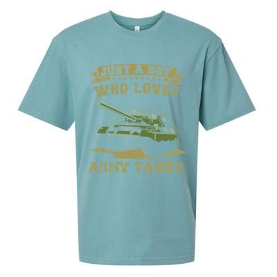 Just A Boy Who Loves Army Tanks Military WW2 Tanks Sueded Cloud Jersey T-Shirt