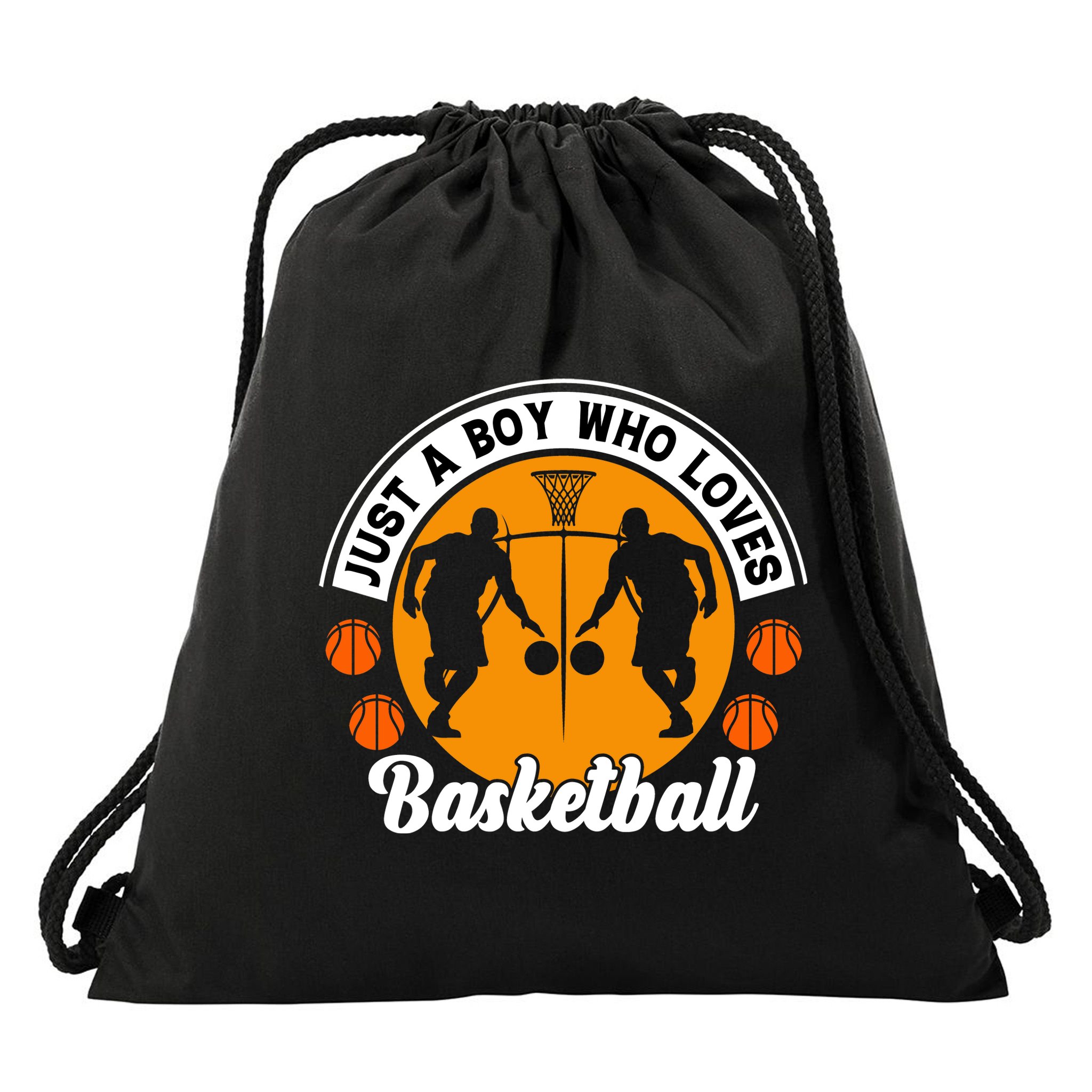 Just A Boy Who Loves Basketball For Team Sport Bball Drawstring Bag