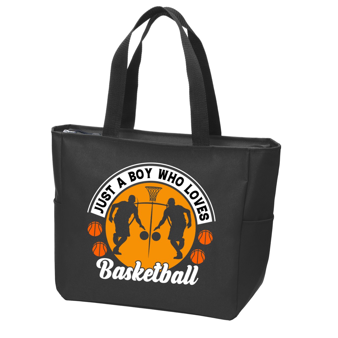 Just A Boy Who Loves Basketball For Team Sport Bball Zip Tote Bag
