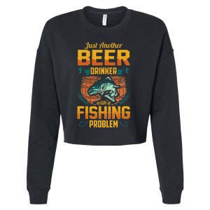 Just Another Beer Drinker With A Fishing Problem Cropped Pullover Crew