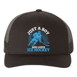 Just A Boy Who Loves Ice Hockey For Hockey Boy Yupoong Adult 5-Panel Trucker Hat