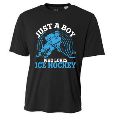 Just A Boy Who Loves Ice Hockey For Hockey Boy Cooling Performance Crew T-Shirt