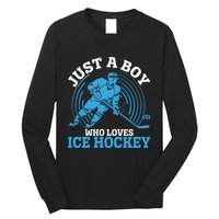 Just A Boy Who Loves Ice Hockey For Hockey Boy Long Sleeve Shirt