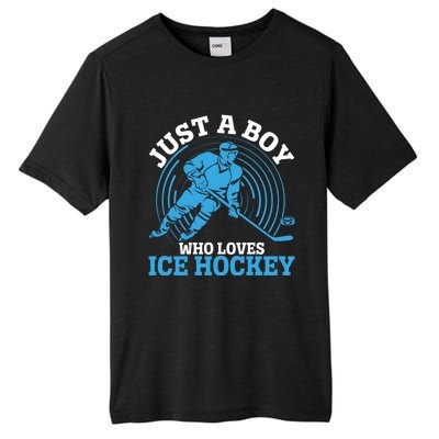 Just A Boy Who Loves Ice Hockey For Hockey Boy Tall Fusion ChromaSoft Performance T-Shirt