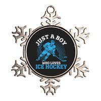 Just A Boy Who Loves Ice Hockey For Hockey Boy Metallic Star Ornament