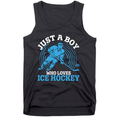 Just A Boy Who Loves Ice Hockey For Hockey Boy Tank Top