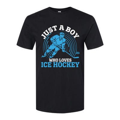 Just A Boy Who Loves Ice Hockey For Hockey Boy Softstyle CVC T-Shirt