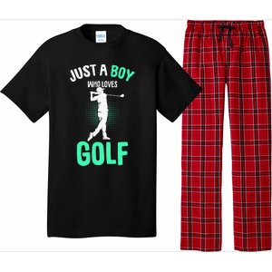 Just A Boy Who Loves Golf Club Golfer Golfing Pajama Set