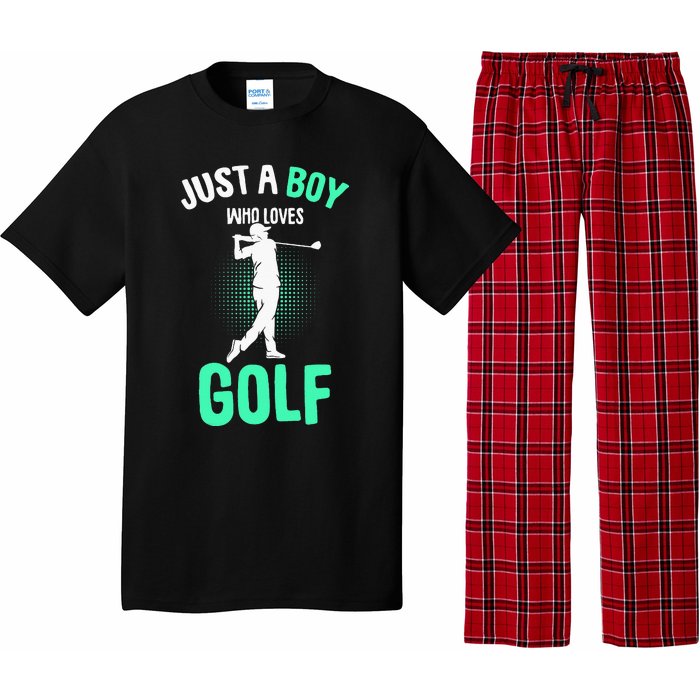 Just A Boy Who Loves Golf Club Golfer Golfing Pajama Set