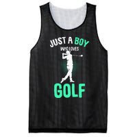 Just A Boy Who Loves Golf Club Golfer Golfing Mesh Reversible Basketball Jersey Tank