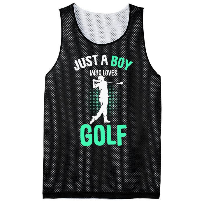 Just A Boy Who Loves Golf Club Golfer Golfing Mesh Reversible Basketball Jersey Tank