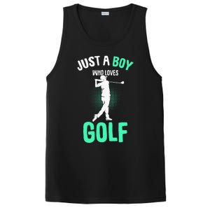 Just A Boy Who Loves Golf Club Golfer Golfing PosiCharge Competitor Tank