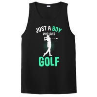 Just A Boy Who Loves Golf Club Golfer Golfing PosiCharge Competitor Tank