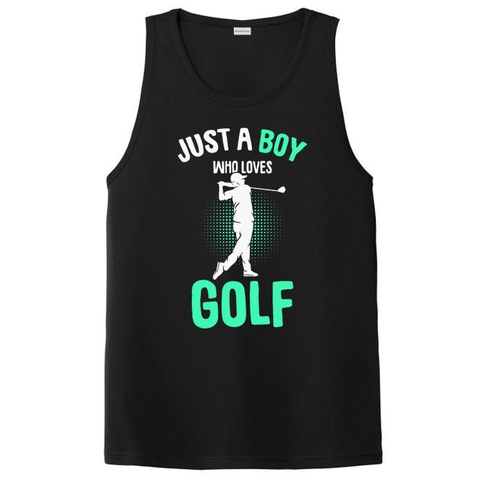 Just A Boy Who Loves Golf Club Golfer Golfing PosiCharge Competitor Tank