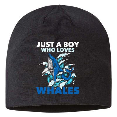 Just A Boy Who Loves Whales Marine Biologist Whale Lover Sustainable Beanie