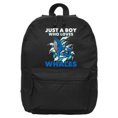 Just A Boy Who Loves Whales Marine Biologist Whale Lover 16 in Basic Backpack