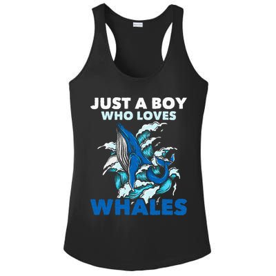 Just A Boy Who Loves Whales Marine Biologist Whale Lover Ladies PosiCharge Competitor Racerback Tank