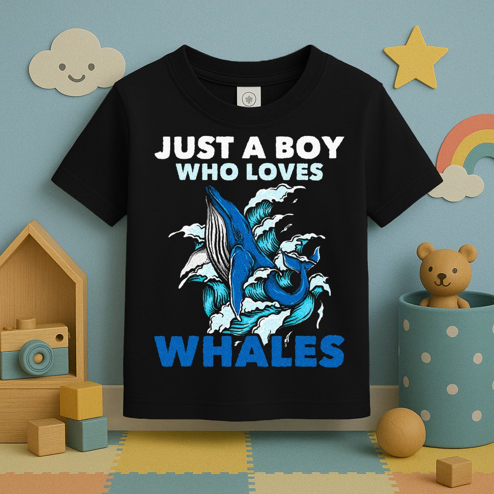 Just A Boy Who Loves Whales Marine Biologist Whale Lover Toddler T-Shirt