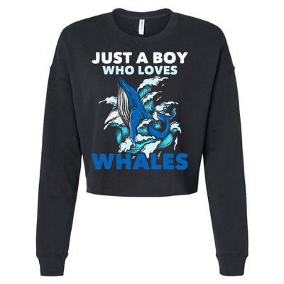 Just A Boy Who Loves Whales Marine Biologist Whale Lover Cropped Pullover Crew