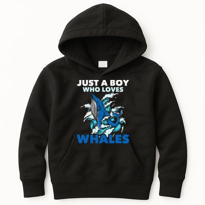 Just A Boy Who Loves Whales Marine Biologist Whale Lover Kids Hoodie