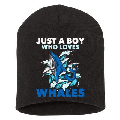 Just A Boy Who Loves Whales Marine Biologist Whale Lover Short Acrylic Beanie